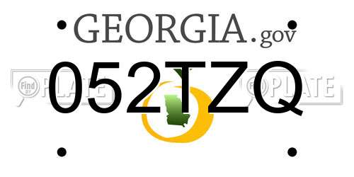 052TZQ Georgia License Plate