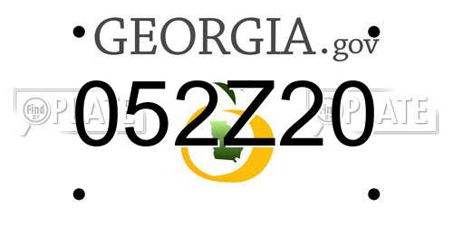 052Z20 Georgia License Plate