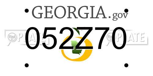 052Z70 Georgia License Plate