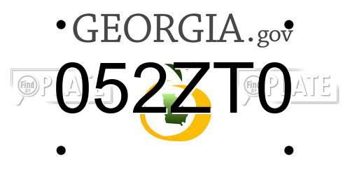 052ZT0 Georgia License Plate