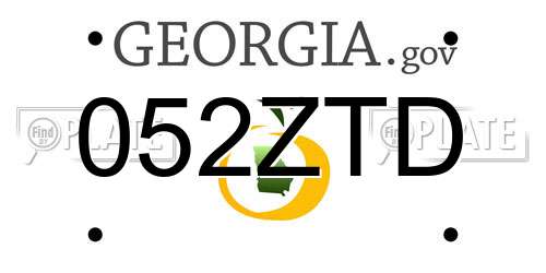 052ZTD Georgia License Plate