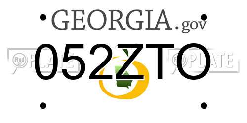052ZTO Georgia License Plate