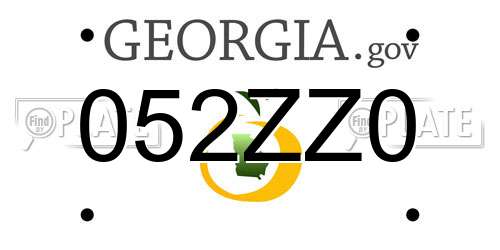052ZZ0 Georgia License Plate