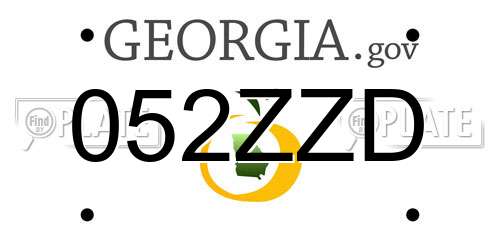 052ZZD Georgia License Plate