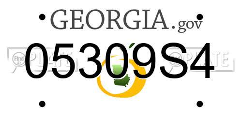 05309S4 Georgia License Plate