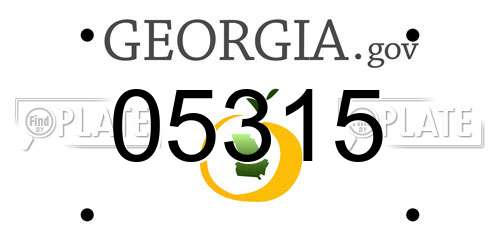 05315 Georgia License Plate
