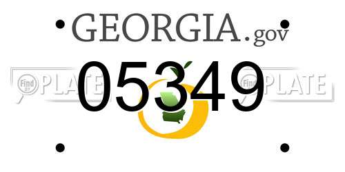 05349 Georgia License Plate