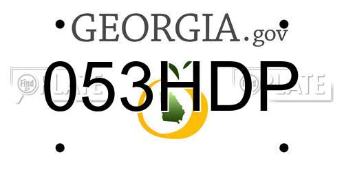 053HDP Georgia License Plate