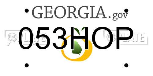 053HOP Georgia License Plate