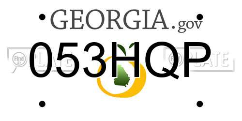 053HQP Georgia License Plate