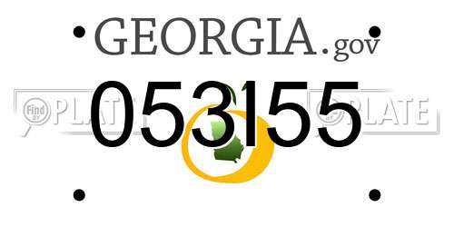053I55 Georgia License Plate