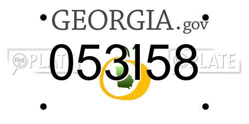 053I58 Georgia License Plate