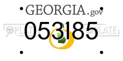 053I85 Georgia License Plate