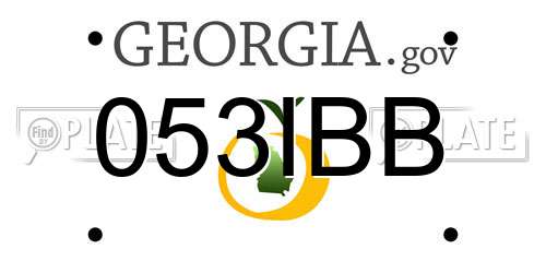 053IBB Georgia License Plate
