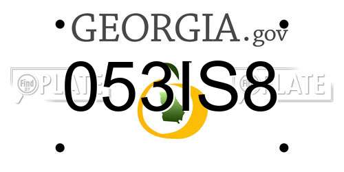 053IS8 Georgia License Plate