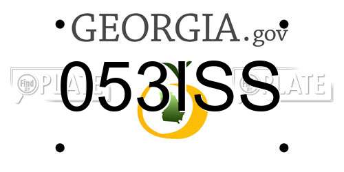 053ISS Georgia License Plate