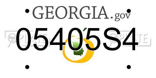 05405S4 Georgia License Plate