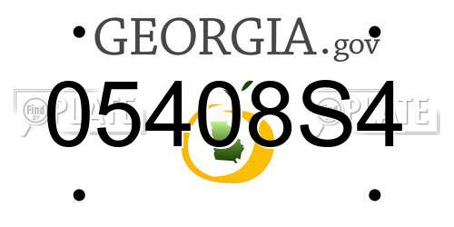 05408S4 Georgia License Plate