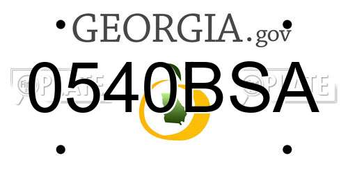 0540BSA Georgia License Plate