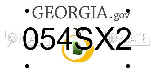054SX2 Georgia License Plate