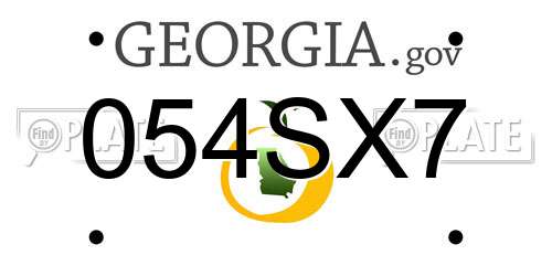 054SX7 Georgia License Plate