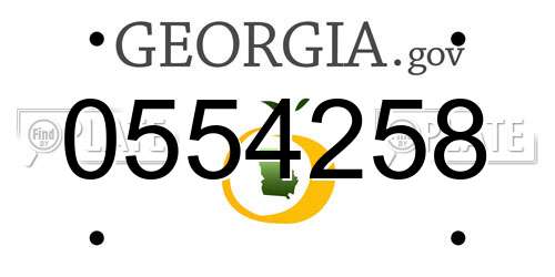 0554258 Georgia License Plate