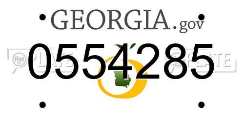 0554285 Georgia License Plate