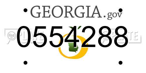 0554288 Georgia License Plate