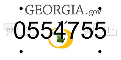 0554755 Georgia License Plate