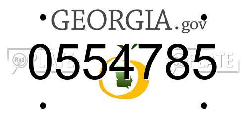 0554785 Georgia License Plate