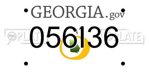 056I36 Georgia License Plate