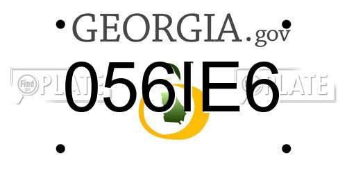 056IE6 Georgia License Plate
