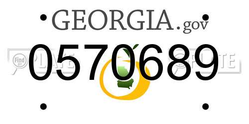 0570689 Georgia License Plate