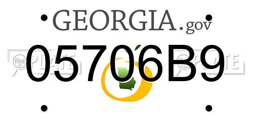05706B9 Georgia License Plate