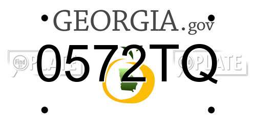 0572TQ Georgia License Plate