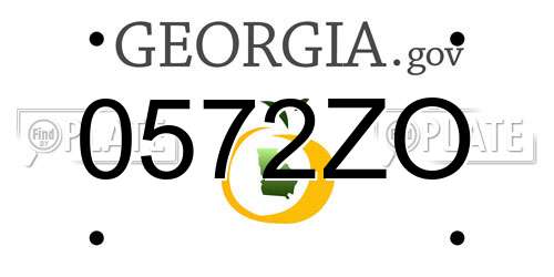 0572ZO Georgia License Plate