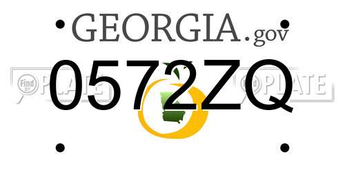 0572ZQ Georgia License Plate