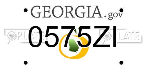 0575ZI Georgia License Plate