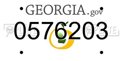 0576203 Georgia License Plate