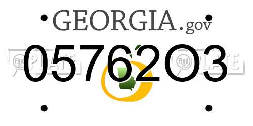 05762O3 Georgia License Plate