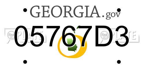 05767D3 Georgia License Plate