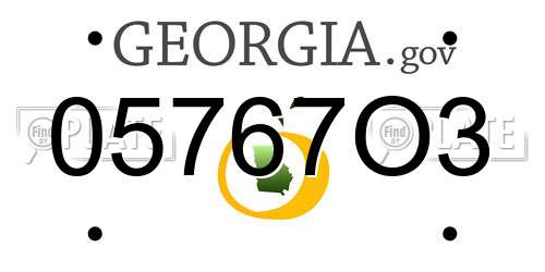 05767O3 Georgia License Plate