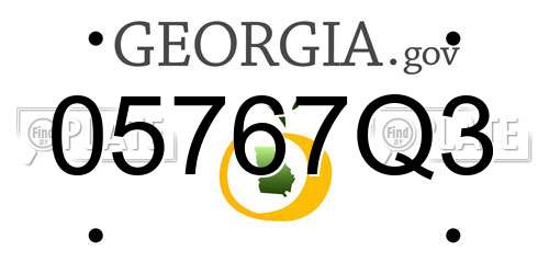 05767Q3 Georgia License Plate
