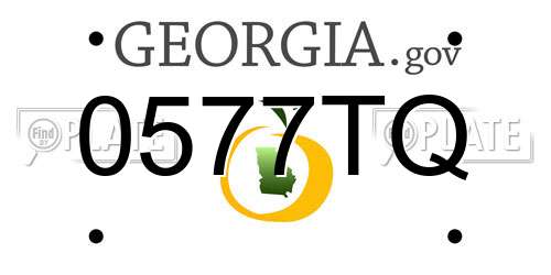 0577TQ Georgia License Plate