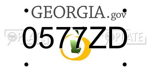 0577ZD Georgia License Plate