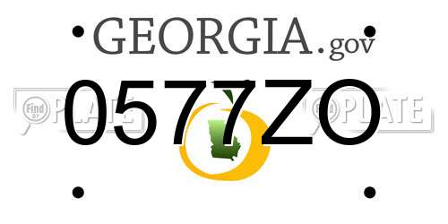 0577ZO Georgia License Plate
