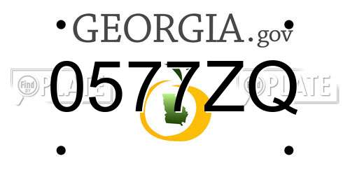 0577ZQ Georgia License Plate