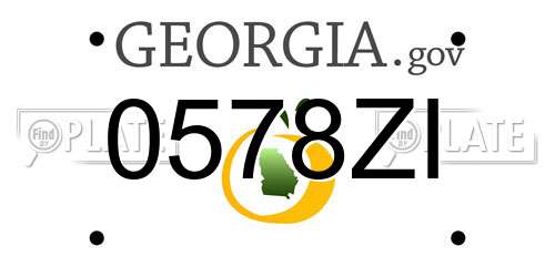 0578ZI Georgia License Plate