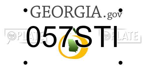 057STI Georgia License Plate