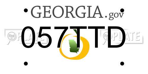 057TTD Georgia License Plate